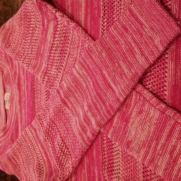 Saint John's Bay pink & white sweater size L like new - Picture 4 of 6